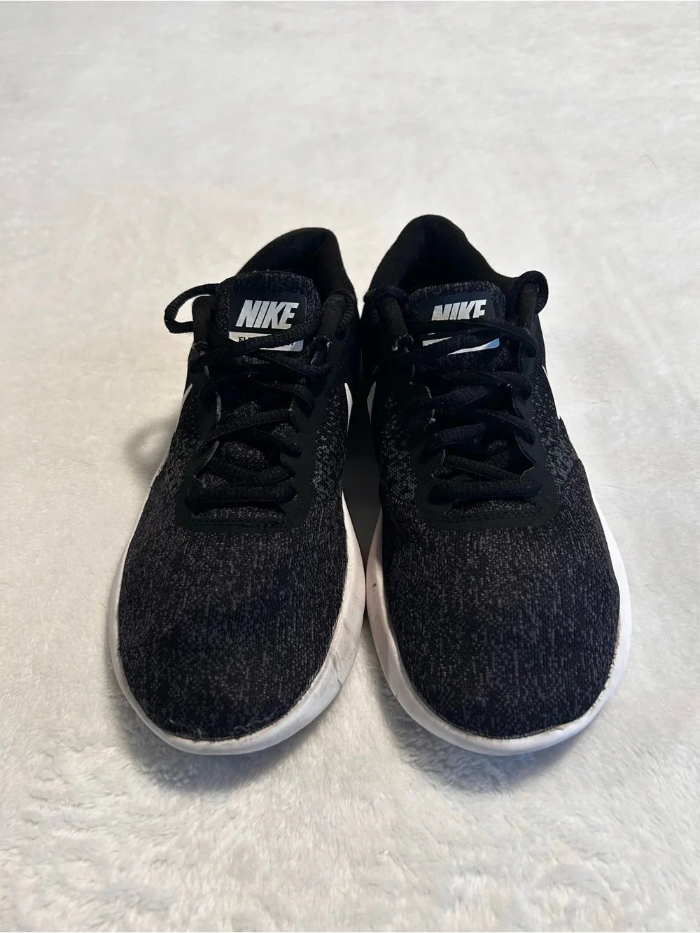 Nike Men’s Black and White Knit Training Sneakers
